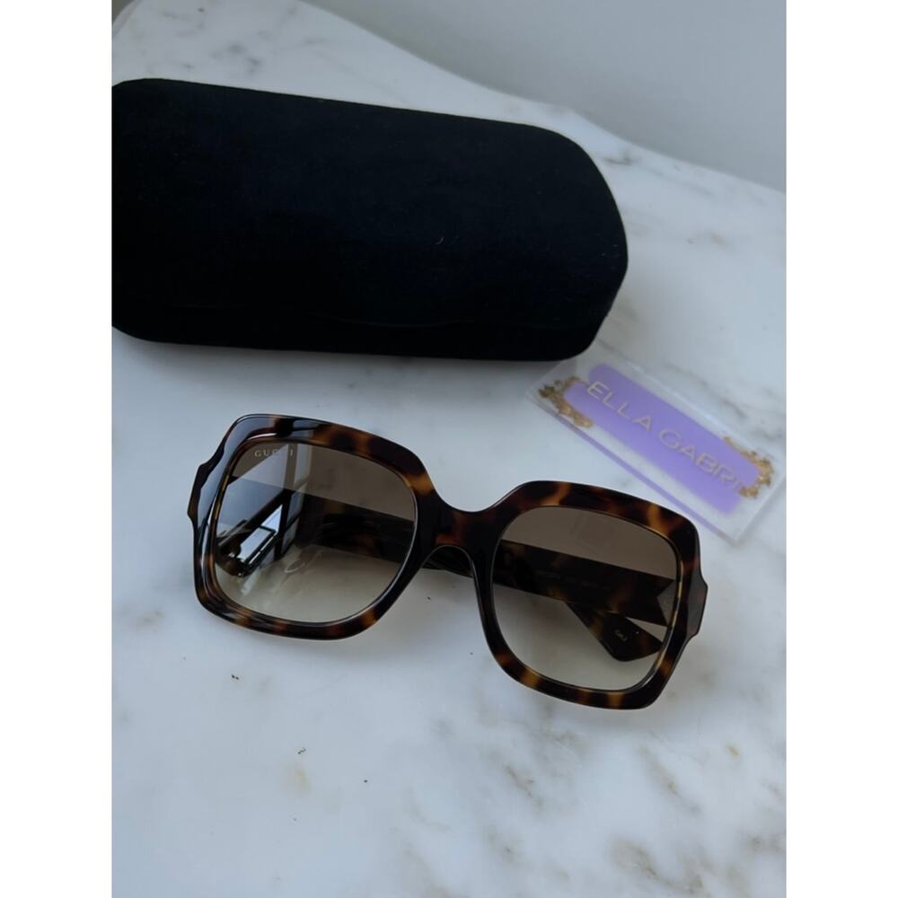 NEW GUCCI GG1337S Brown Havana Square Sunglasses - Picture 8 of 8